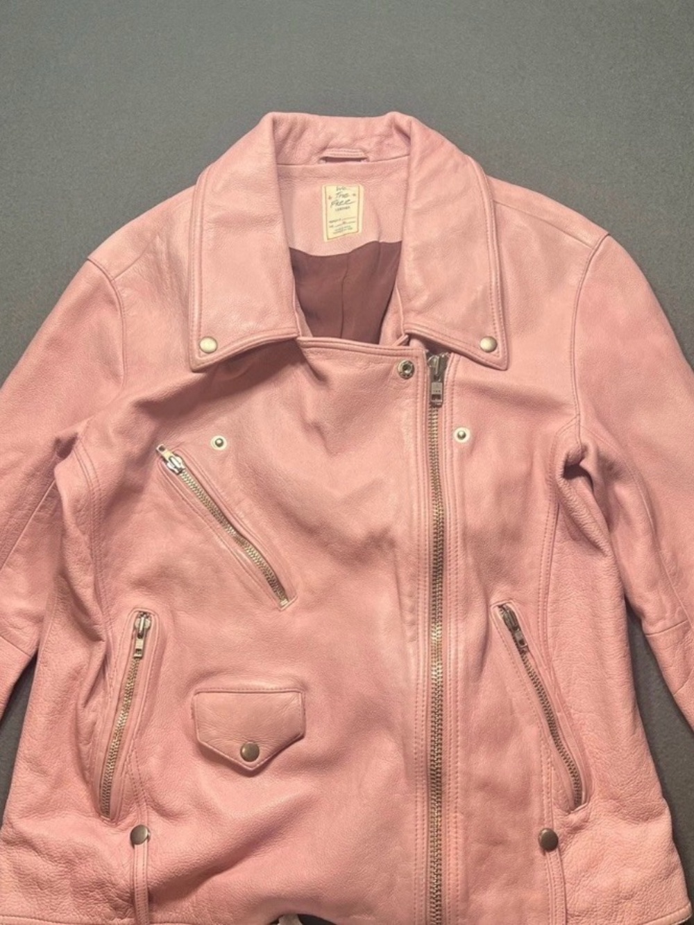Free People M 100% Leather Jacket
